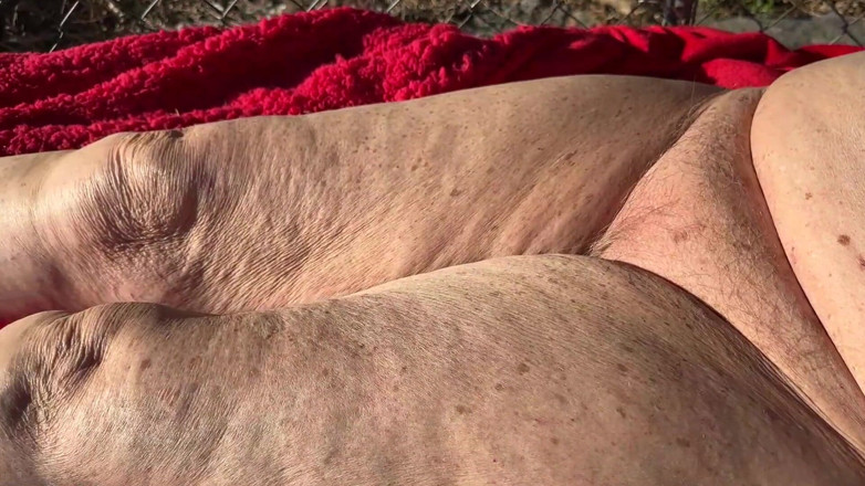 Aunt Ann: Fan Request Granny Naked in Sun Shows Dirty Rough Soles &amp;...