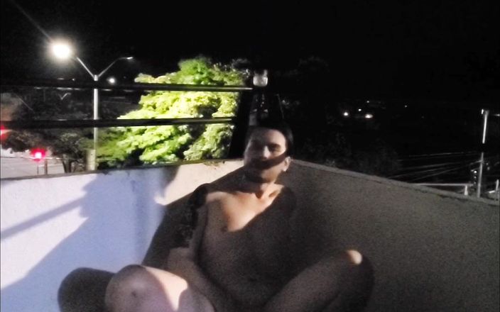 SlutClosetedFag: Fucking My Ass on the Balcony