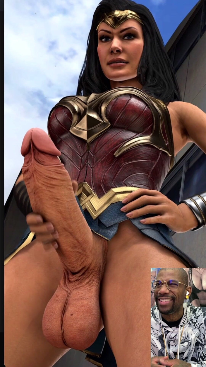 L6RD7BLU3 FUTA: वंडर वुमन लापरवाही से अपने सुंदर ट्रांसजेंडर लंड को मरोड़ रही है