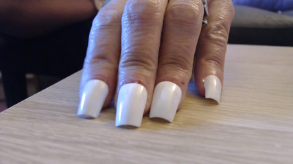 Abby Anna: Tapping clicking white fingernails