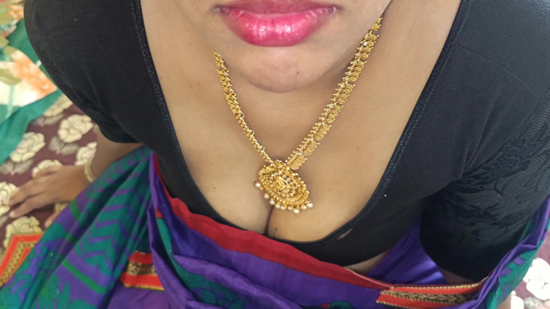 Palani69: Blue Saree Housewife Jerry Red Cute Lips