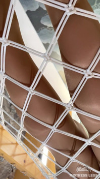 Nylon-clad Goddess in Hammock Slave Licks Through Pantyhose and Panties