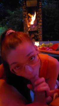 Summer Holiday Blowjob with Cum in Mouth