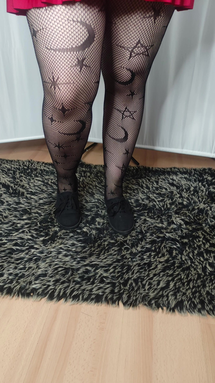 Lena Rose: [4k] 柄パンストと赤いミニスカ 試着