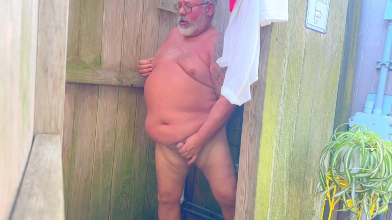 Hand-Free-Daddy-Chub: Norway Country Fat Farmer in Outhouse