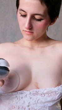 Big Tits Brunette Pumps Topless