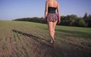 Teasecombo 4K: Student Girl Walks Outdoors and Flashing Full Back Panties Under...