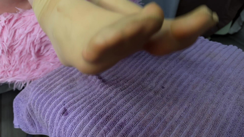 Stacy Starando: In Nylon Socks I Pour Oil All Over My Feet...