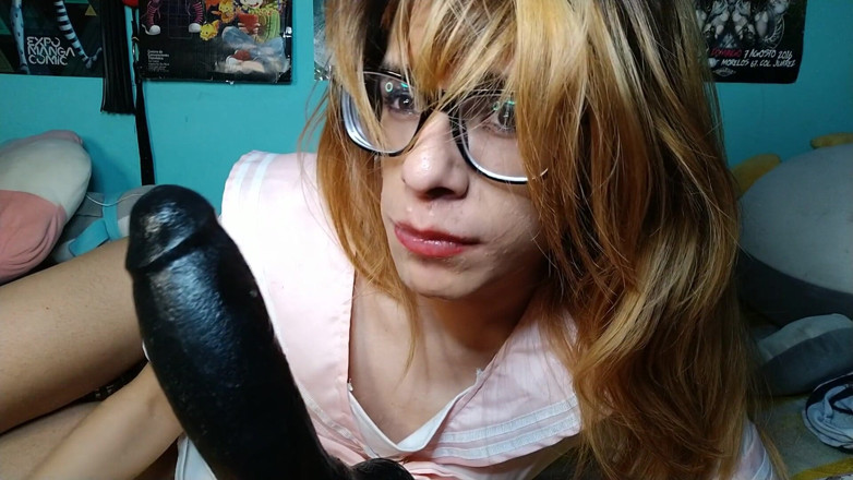 Crystal Phoenix: Sucking BBC with pink dress