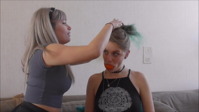 Restricting Ropes: Luna &amp; Violet - gagging fun