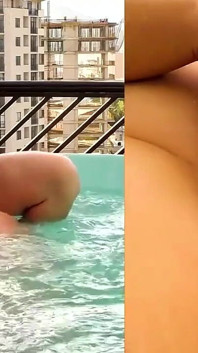 Jacuzzi si cewek super semok dengan memek berbulu dientot di luar ruangan 2