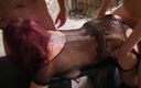 Lovekino: Rödhårig Jolie Noir Gehts knullad av två enorma kukar anal