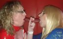 Kinky Essex: Lisa and Charlotte swallow double ended dildo together and meet...