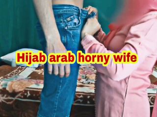 Arab couple NF: Hijab arab wife came home horny giving blowjob and getting...