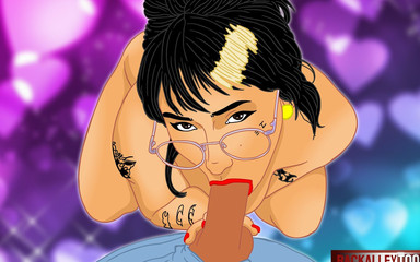 Back Alley Toonz: Wielki titty got jajko pełny strzał i niespodzianka sex oralny