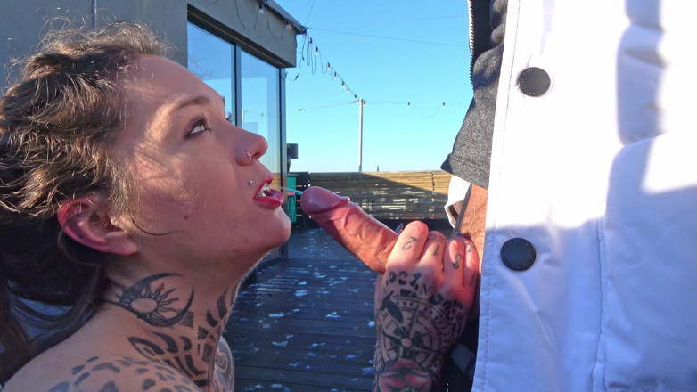 SnakeDave studio: Spontaneous Blowjob Over the Rooftops of Berlin