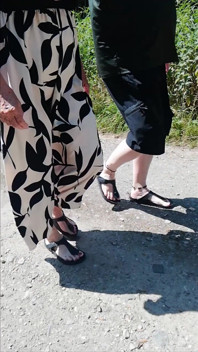 Walk with Nylonjunge in Birkenstocks