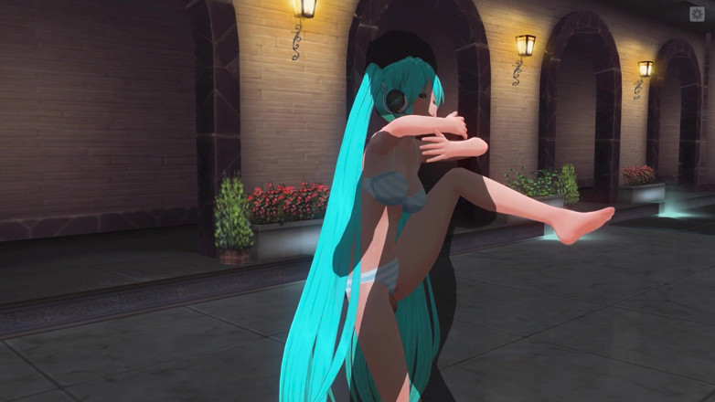 H3DC: Hentai 3D. Miku dengan baju renang dientot di tepi kolam renang
