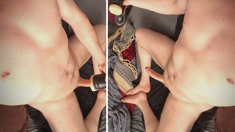 ScottyNaughty69: 私が横になって私の肉感をファックし、2回射精した後、中出ししながらハメ撮り!