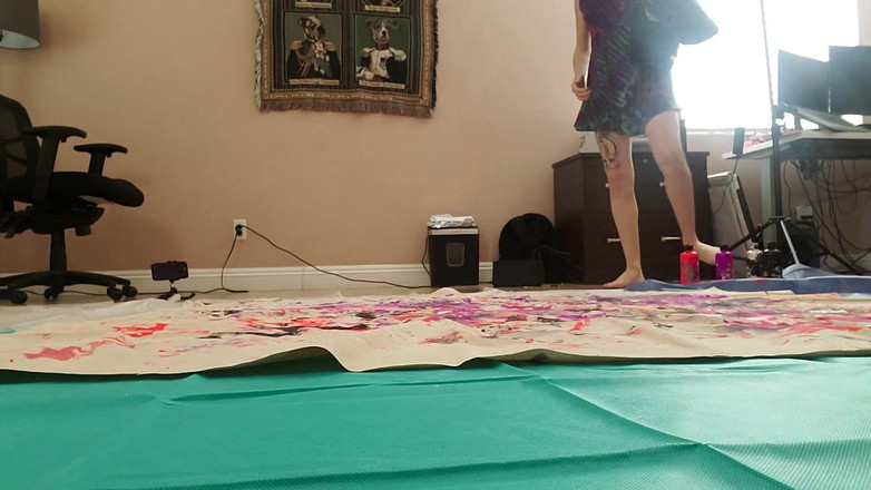 Kyla Keys: Bts - pintura corporal nua na tela