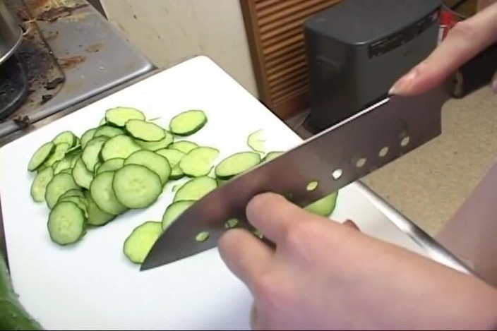 Tokyo Thrills: Insatiable Young Wife Drenches Cucumber Deep in Kitchen Sink