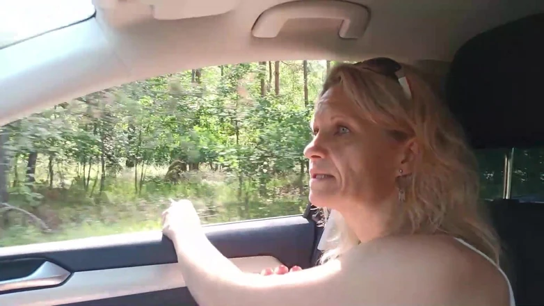 Amateur milf: Old Sexy Hitchhiker Whore From Street Fucked in Forest with...