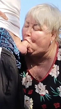 Mother-in-law Holds My Dick While I Pee and Then Sucks It in Public