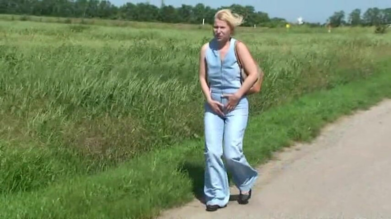 Femdom Austria: Blonde slut gets her pants wet of piss