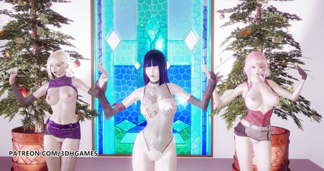 3D-Hentai Games: Duas vezes - Sinta-se especial dança nua Ino Sakura Hinata 3D dança...