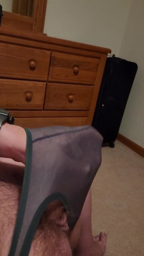 Thong boy: See through thong and cum