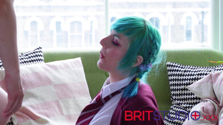 Brit Studio: British 18-year-old college girl gets eaten by her teacher then swallows...