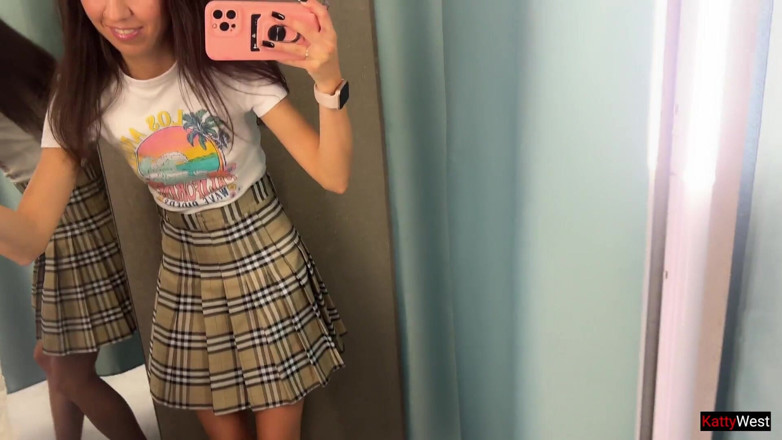 Katty West: Katty West Naughty in Locker Room, Touching and Peeing in...