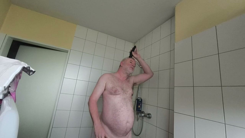 Carmen_Nylonjunge: Naked Nylon Boy and the Long Hair Trimmer