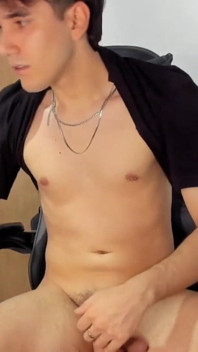 Latin Boy Jerking off While Smoke