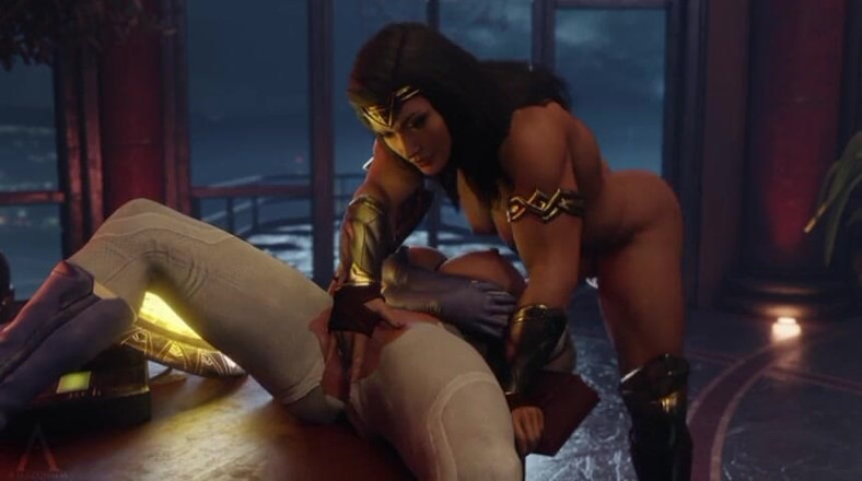 Divide XXX: Amazonium3d - Wonder Woman X Super Girl Love Exercise