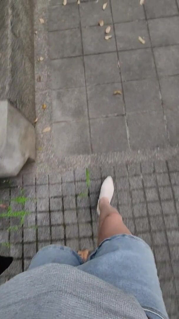 Taiwancdgirl: Transsexuală care se masturbează în parc, pantaloni sexy și picioare frumoase