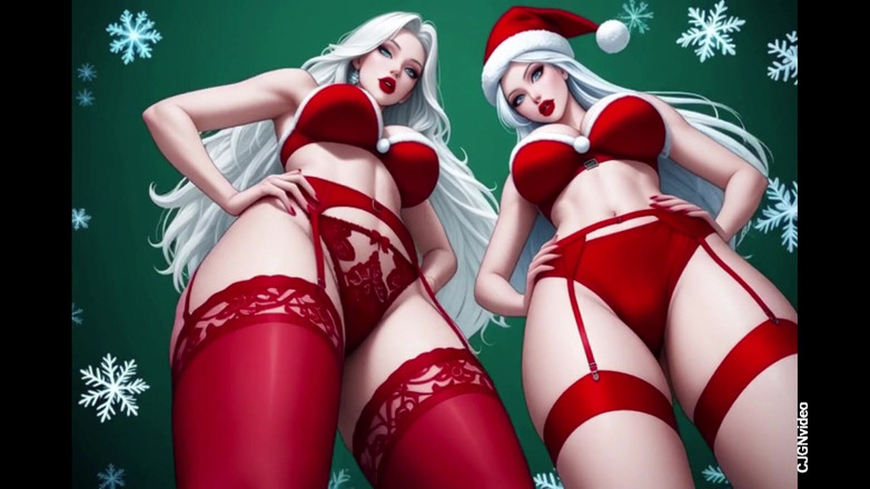 Hot girl dancing: Santa Claus Sexy Pose Sfw Version (ai Animation)
