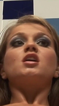 Filthy Three Scene-4 Busty Blonde MILF Rita Faltoyano Sucking Two Big Cocks in the Bathroom