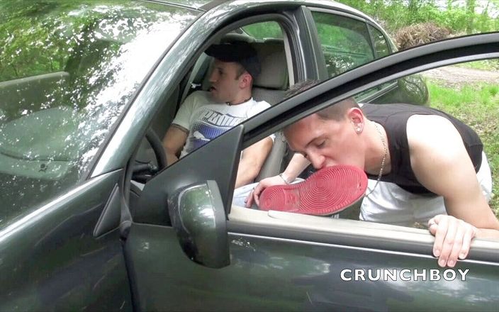 Sneaker gay: Sneakers submission in exhib in the car