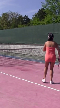 Horny Mixed Double Tennis Match