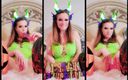 Nikki Nevada: Happy Halloween 2023 Seksowna milf Nikki Neon Green bielizna Dragon Headpiece...