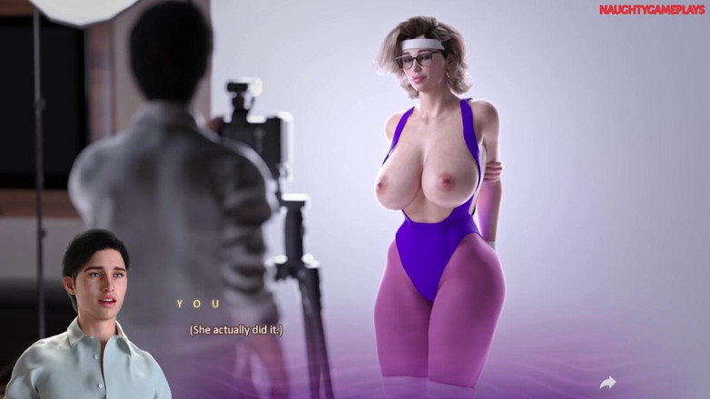 Naughty gameplays: Obrovská prsa poskakující, sexy milfka miluje její velká šťavnatá přírodní zralá...