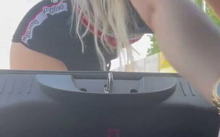 Lizze21: Naughty Daisy Vacuums Her Car Tits Shaking!!!