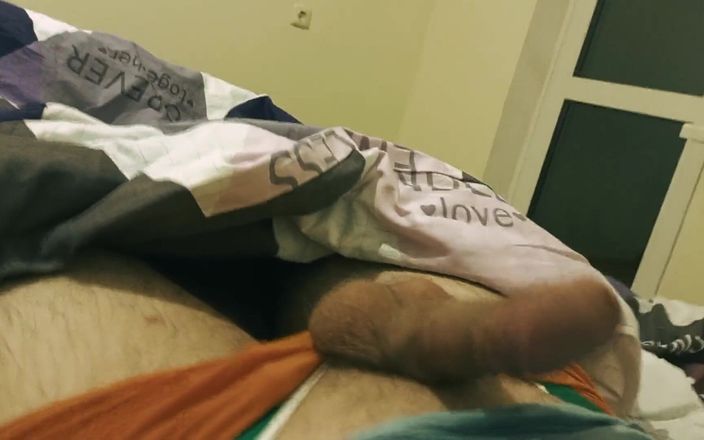 RavenStone: Boy Jerking off and Cumming in T-shirt in Bed Before...