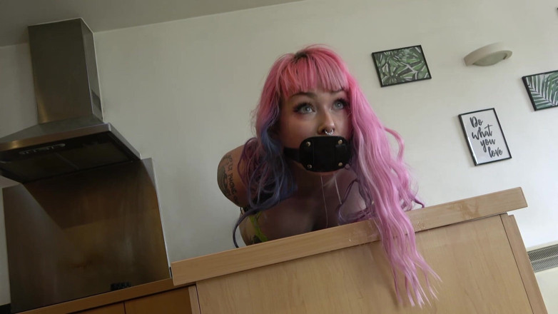 Latina Fetish: Mimi's Tabletop Torment: Grueling Hogtie Challenge with Penis Gag and...