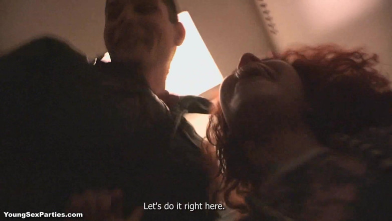 Young Sex Parties: Foursome with redhead and Asian teens