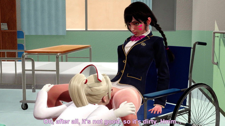 Waifu club 3D: Mercy menjilat pepek DVA selepas rawatan hospital kolej