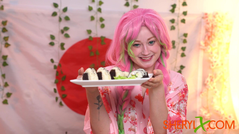 Sheryl X Sinclair: Mutsuri приготовила тебе суши и мастурбирует с суши-палками