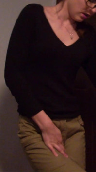 Skinny Teen with Glasses Full Bladder Desperation and Trying Pee on the Floor