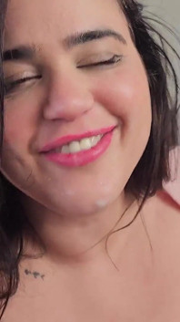 Cheating GF Comes Home with Facial and Panties Full of Cum